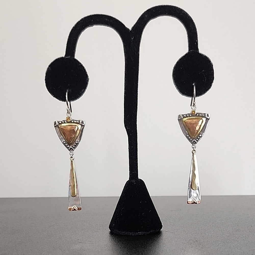 Silpada Two-Tone Gold and Silver Dangle Earrings